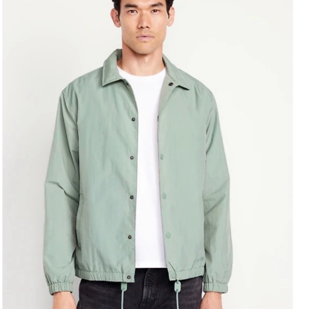 Old Navy Men's Sage Green Rain Jacket